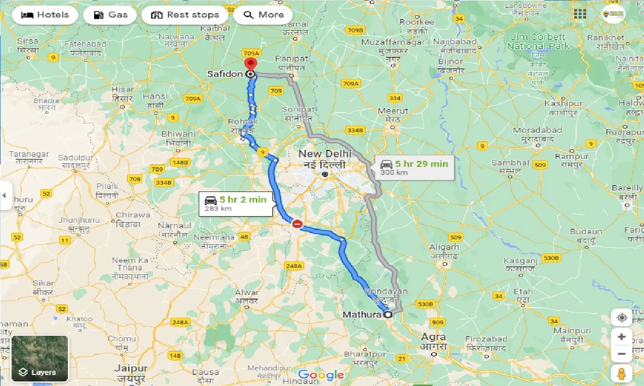 mathura-to-safidon-taxi