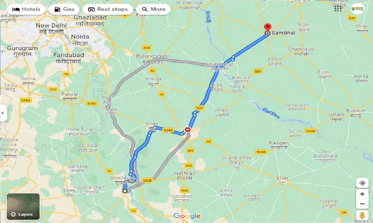 mathura-to-sambhal-one-way