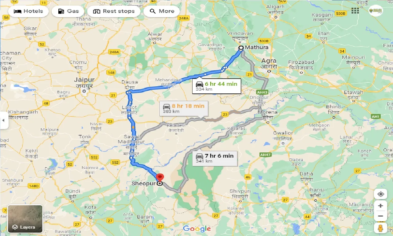 mathura-to-sheopur-one-way