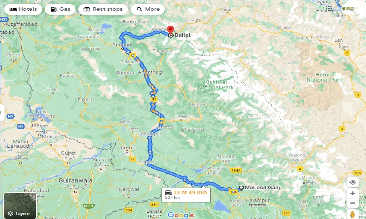 mcleodganj-to-baltal-one-way