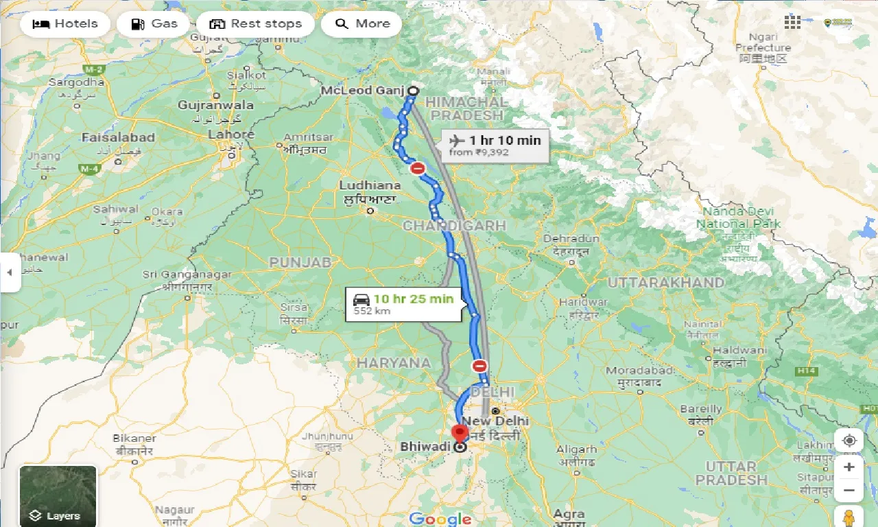 mcleodganj-to-bhiwadi-one-way