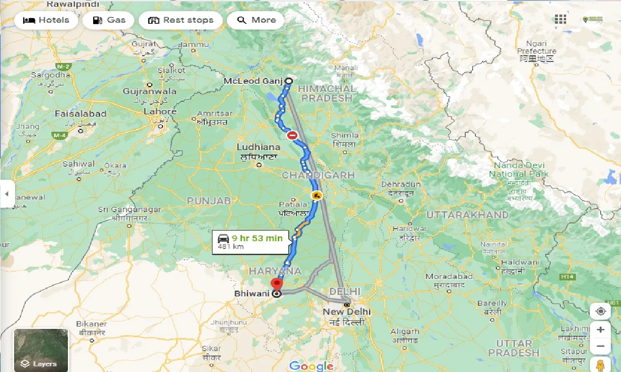 mcleodganj-to-bhiwani-one-way