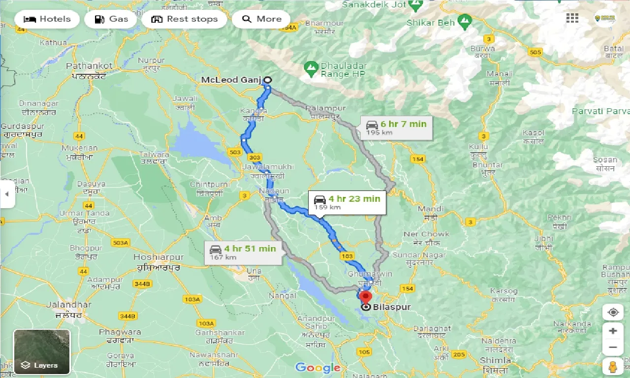 mcleodganj-to-bilaspur-hp-one-way