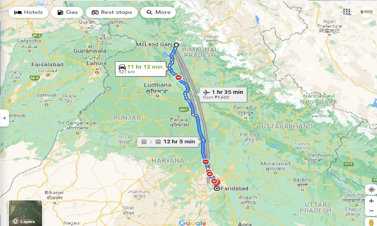 mcleodganj-to-faridabad-taxi
