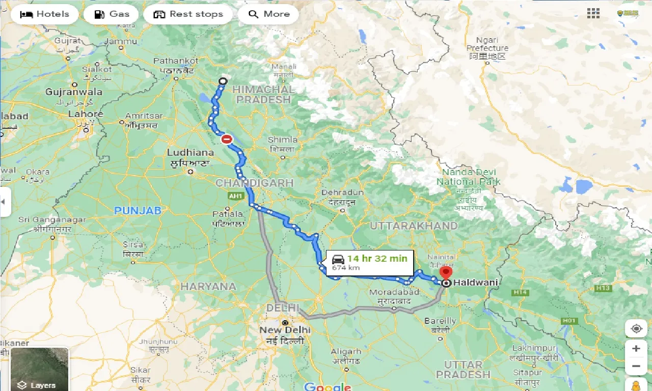 mcleodganj-to-haldwani-one-way