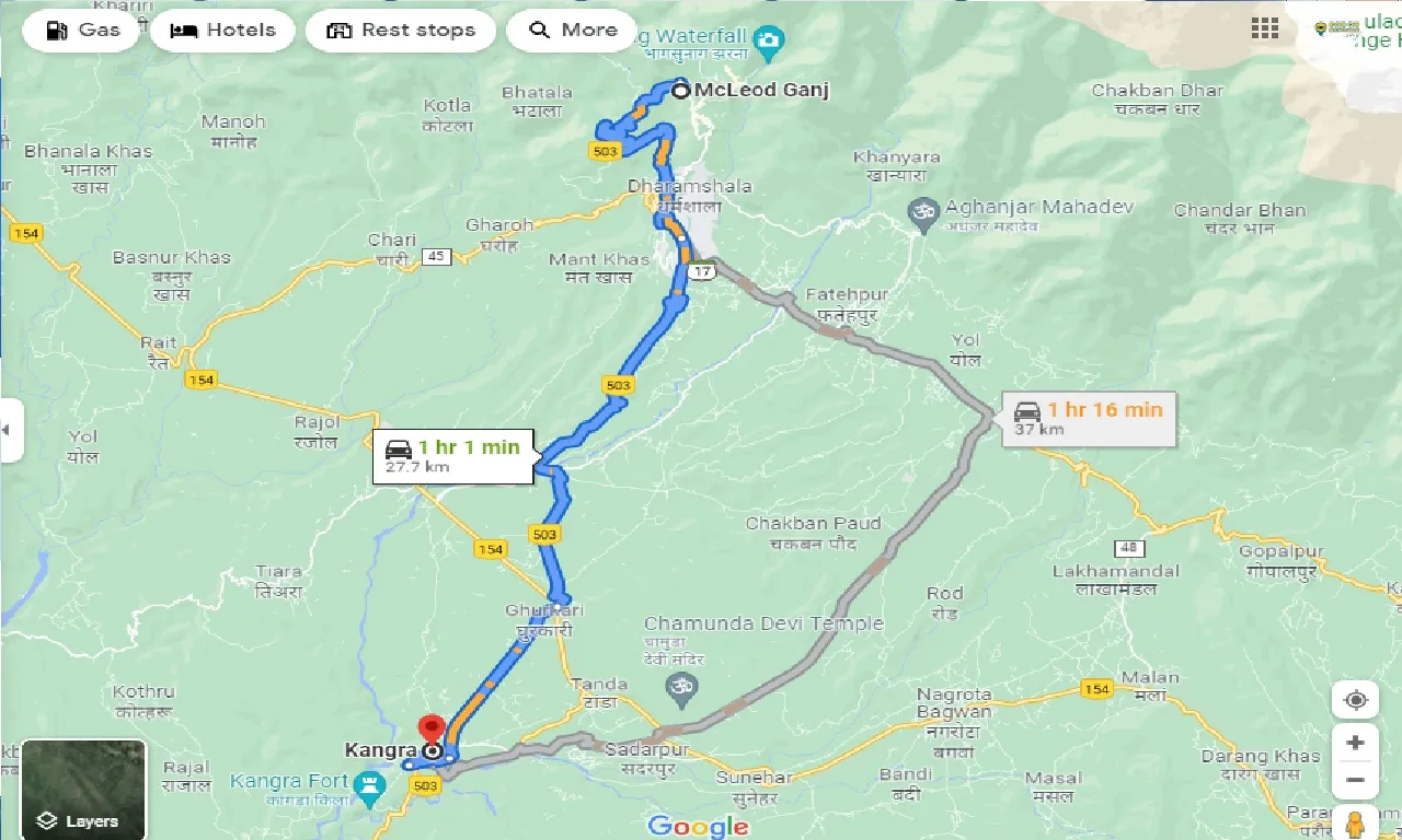 mcleodganj-to-kangra-one-way