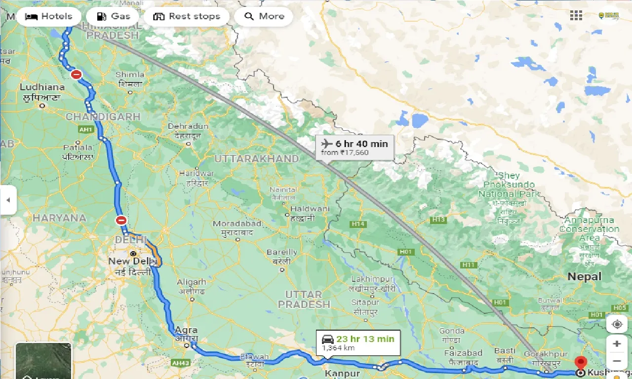 mcleodganj-to-kushinagar-one-way