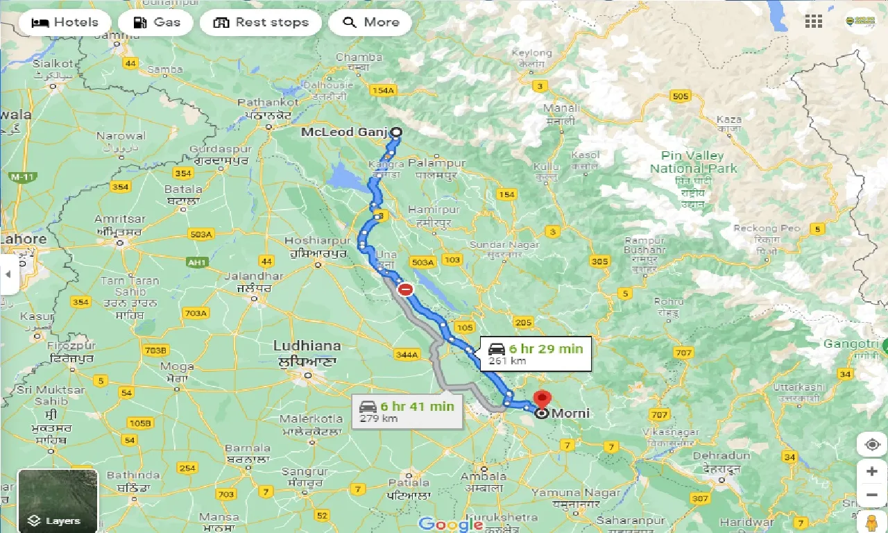 mcleodganj-to-morni-hills-one-way