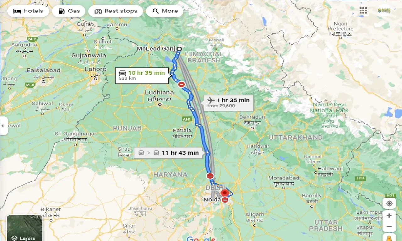 mcleodganj-to-noida-one-way