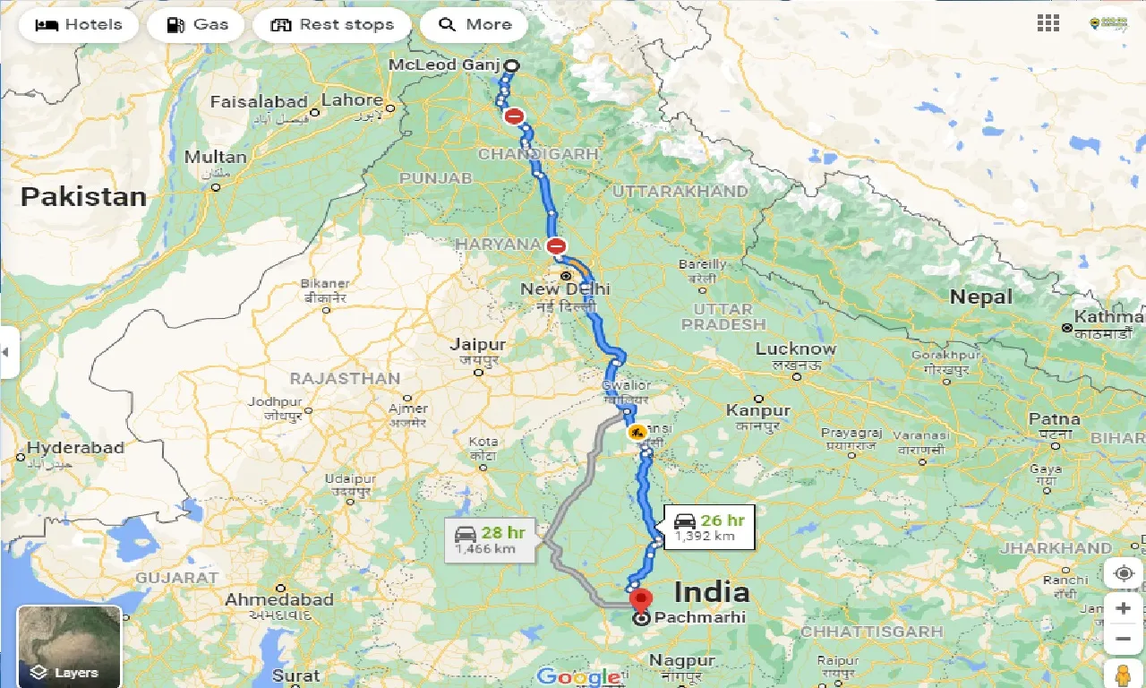 mcleodganj-to-pachmarhi-taxi