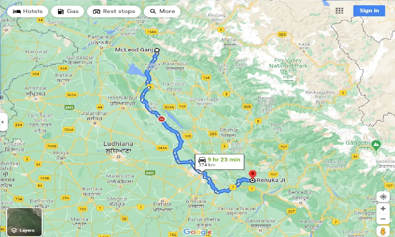 mcleodganj-to-renuka-ji-one-way