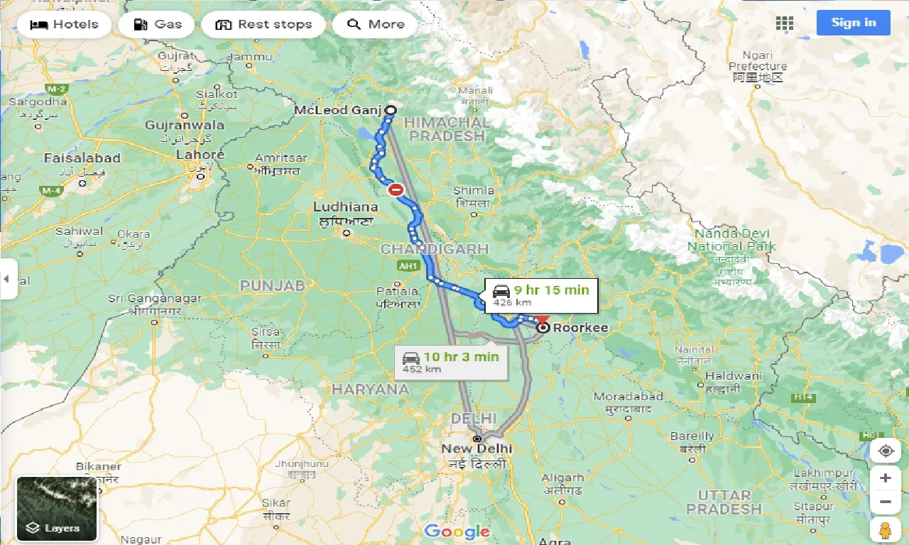 mcleodganj-to-roorkee-one-way