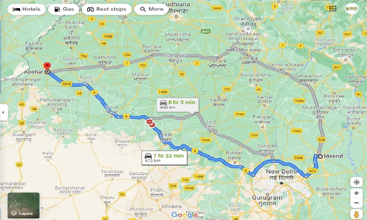 meerut-to-abohar-one-way