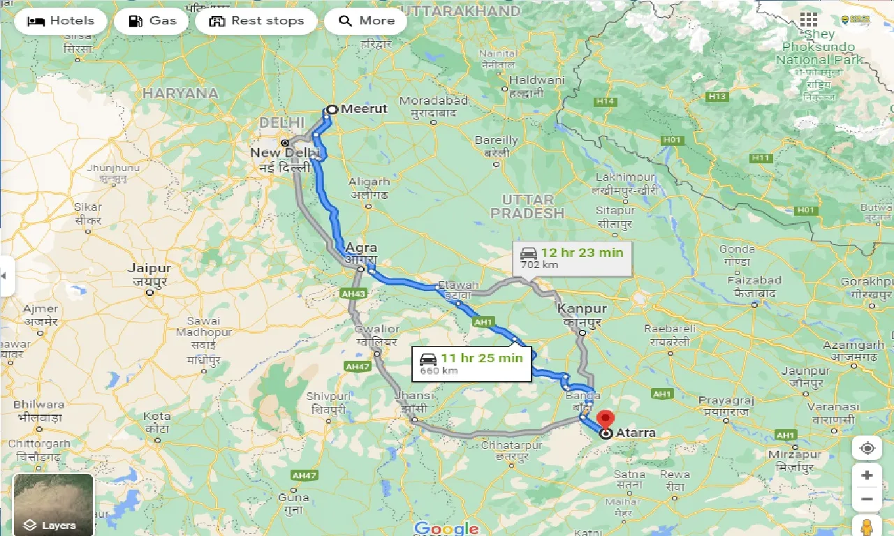 meerut-to-atarra-taxi