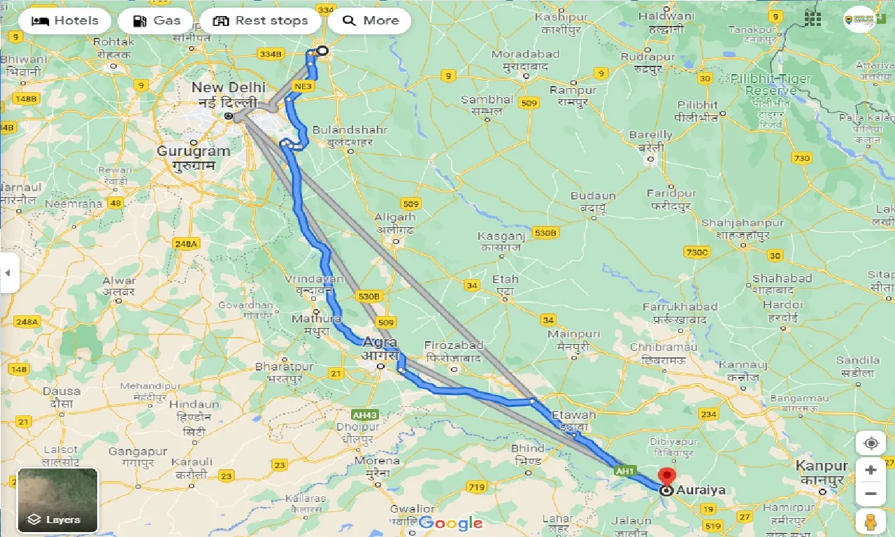 meerut-to-auraiya-taxi