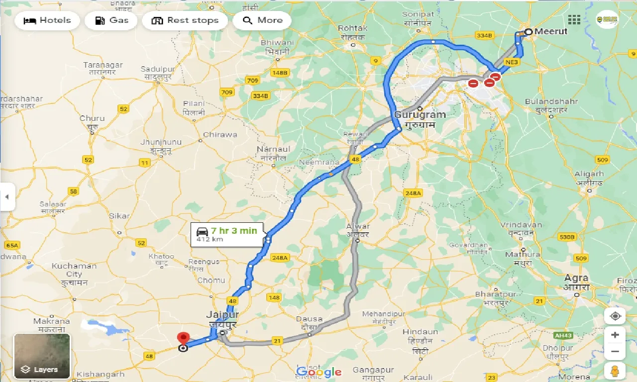 meerut-to-bagru-taxi