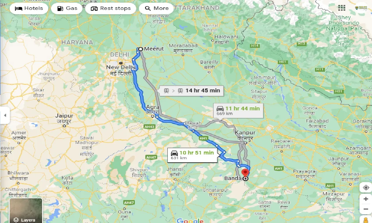 meerut-to-banda-one-way