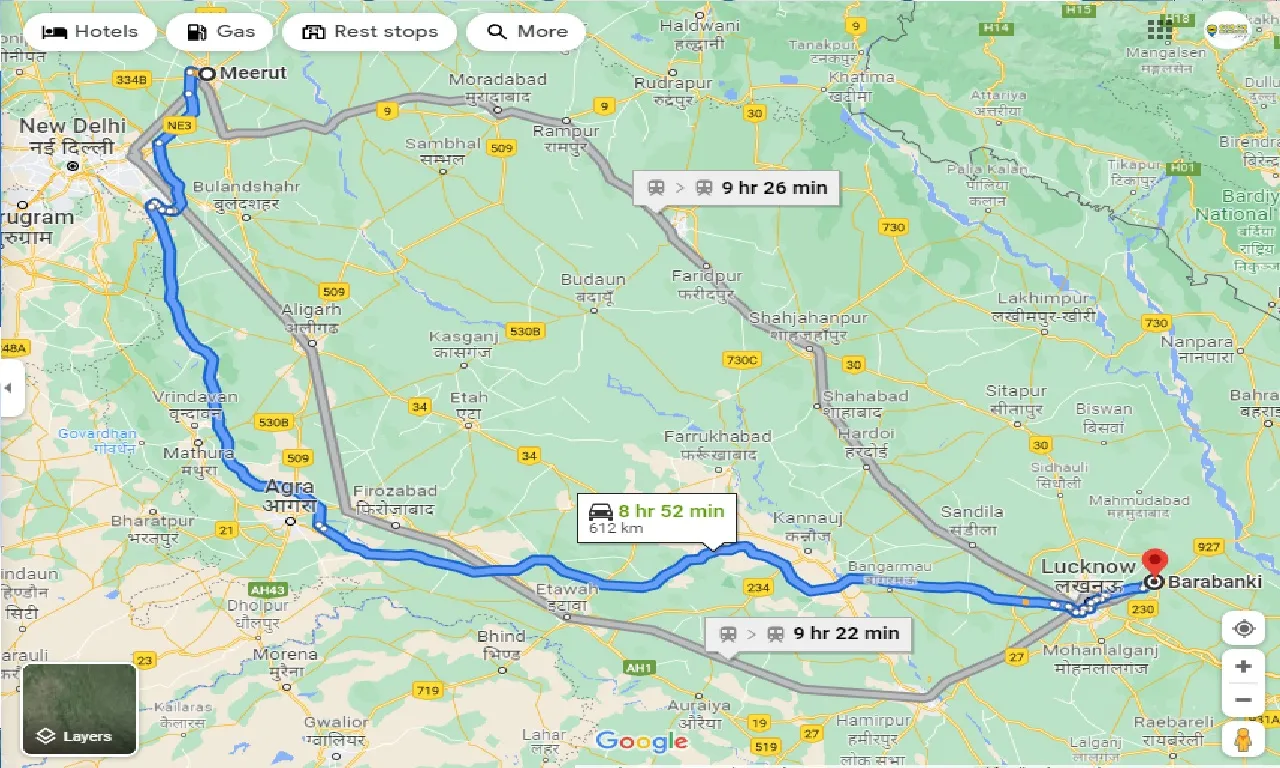 meerut-to-barabanki-one-way