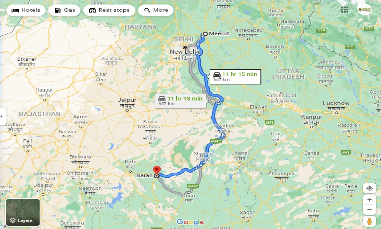 meerut-to-baran-taxi