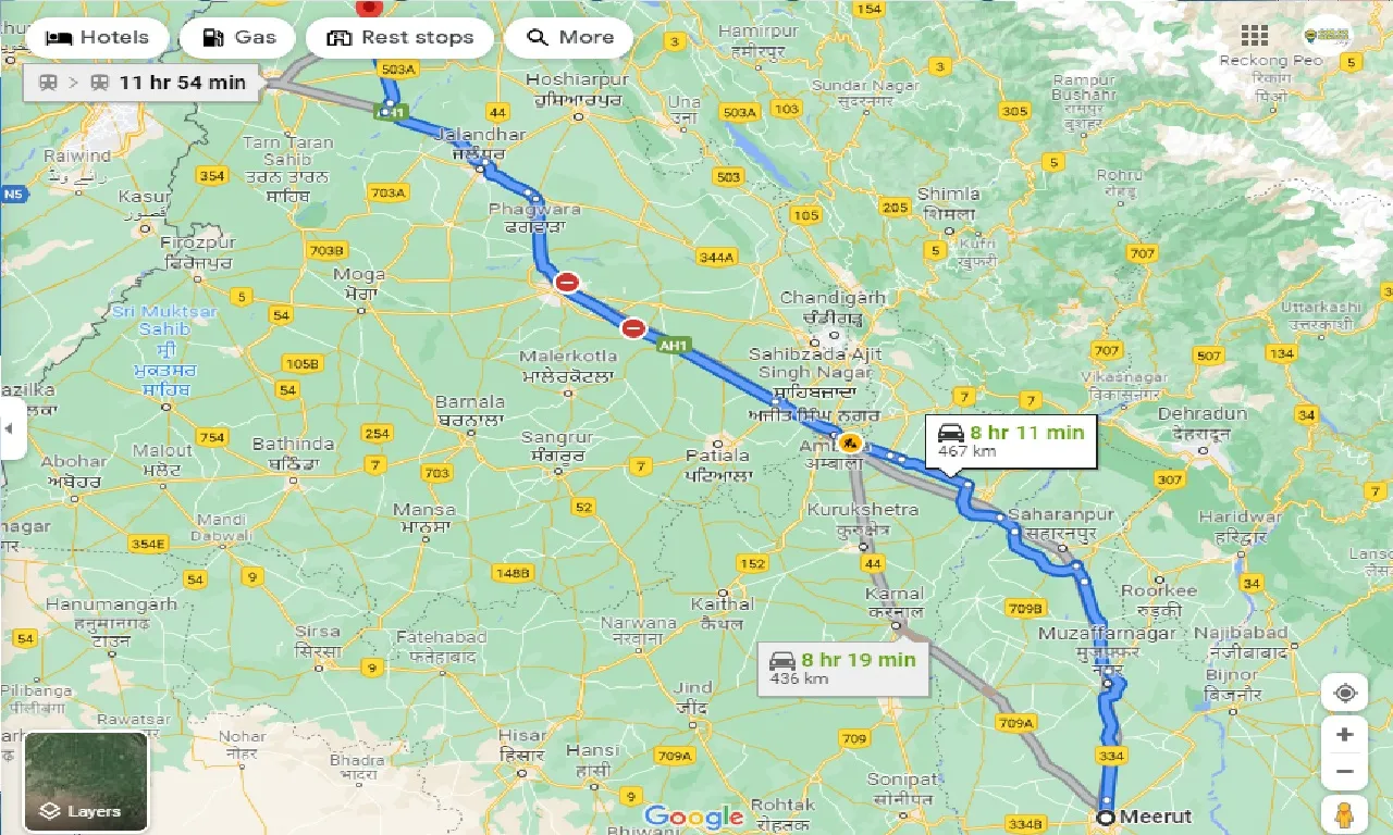 meerut-to-batala-taxi