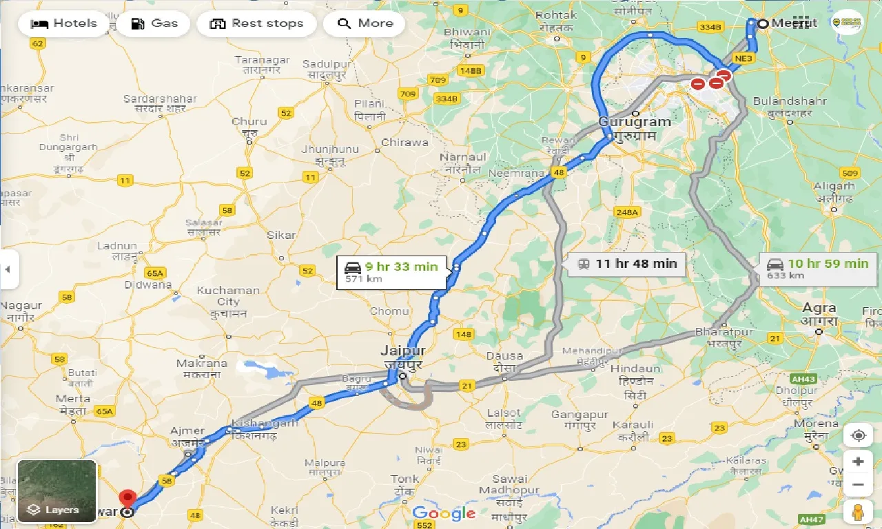 meerut-to-beawar-taxi