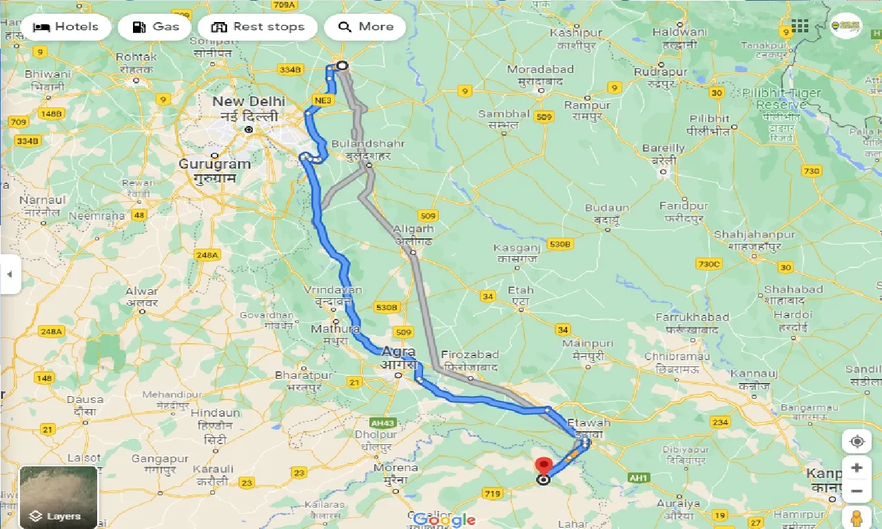 meerut-to-bhind-taxi