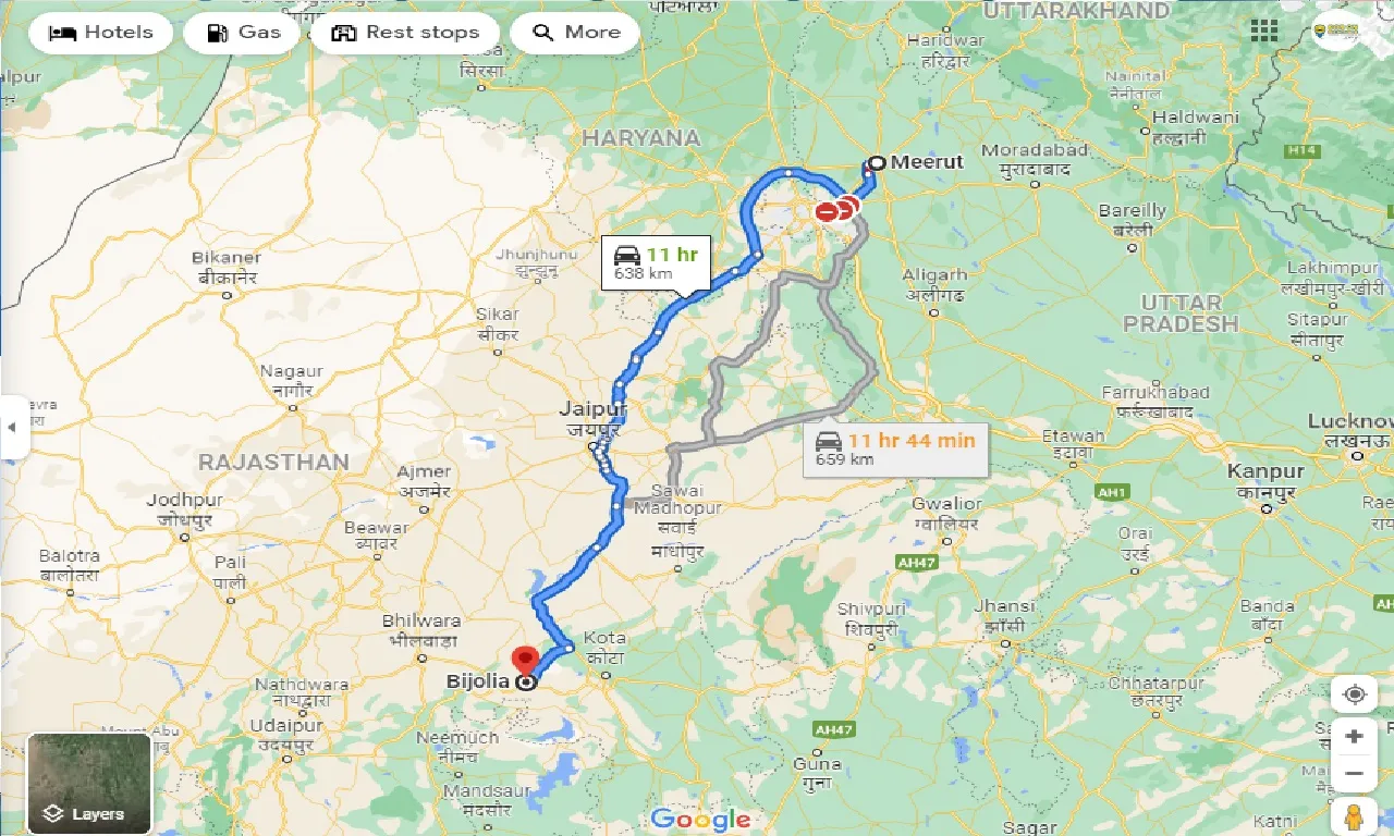 meerut-to-bijolia-taxi