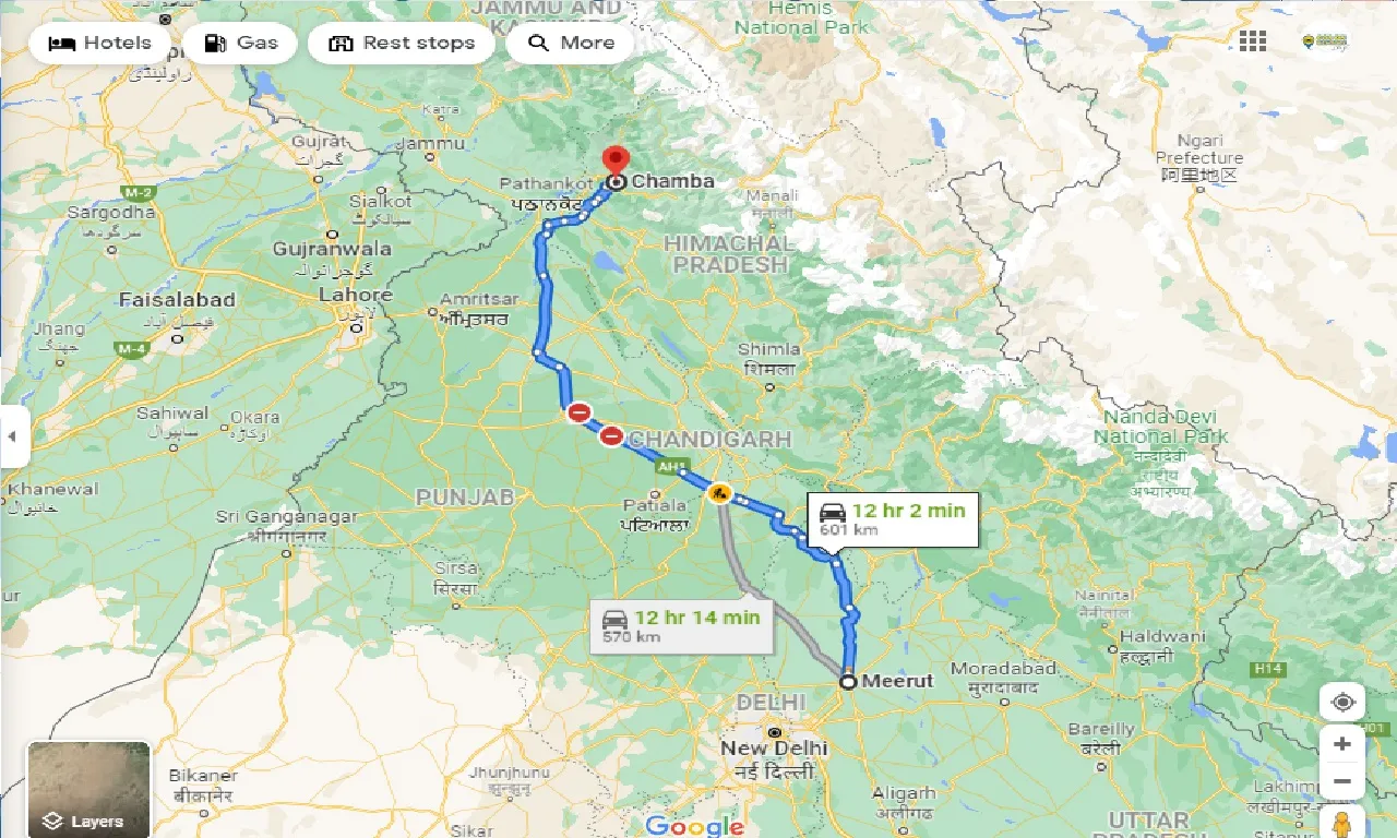 meerut-to-chamba-taxi