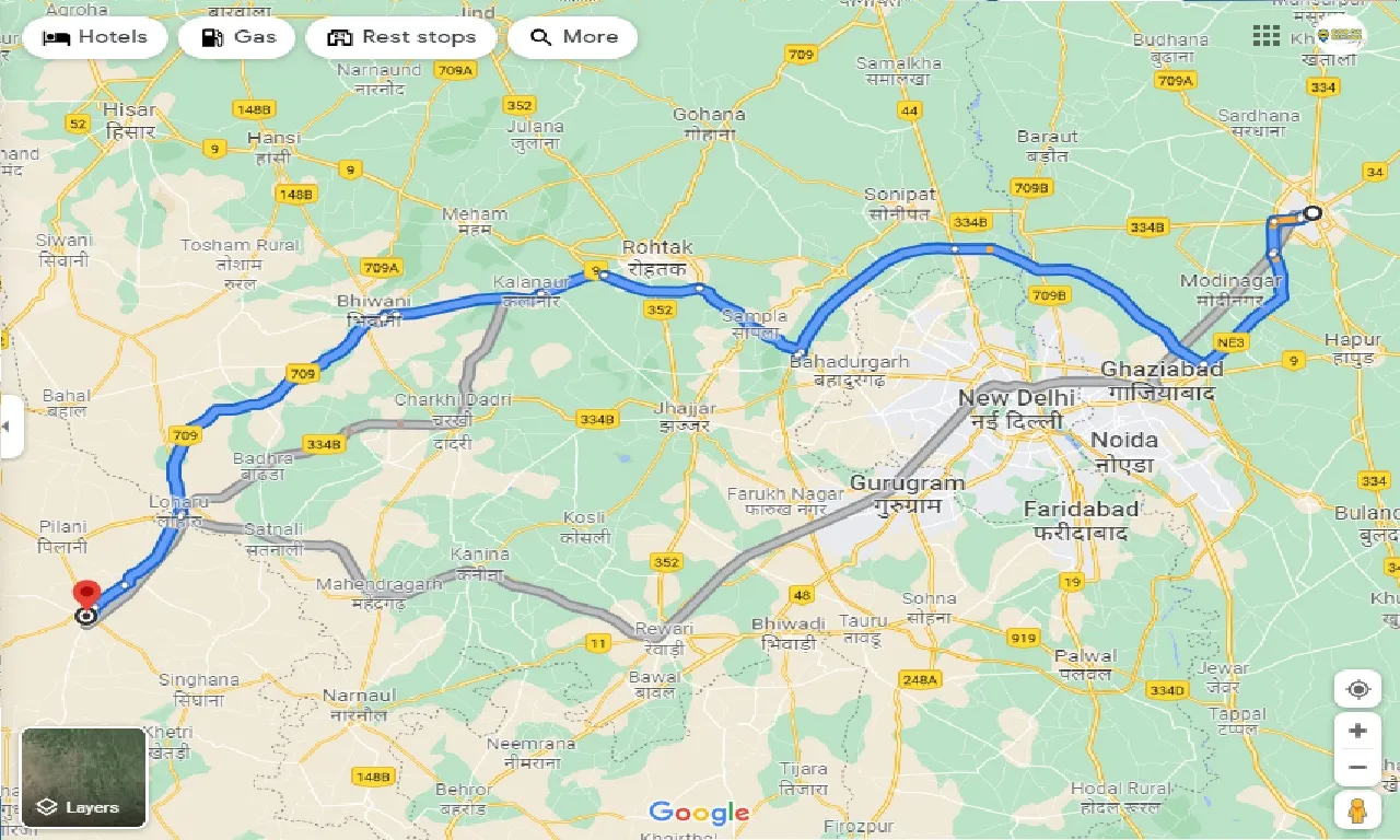 meerut-to-chirawa-taxi