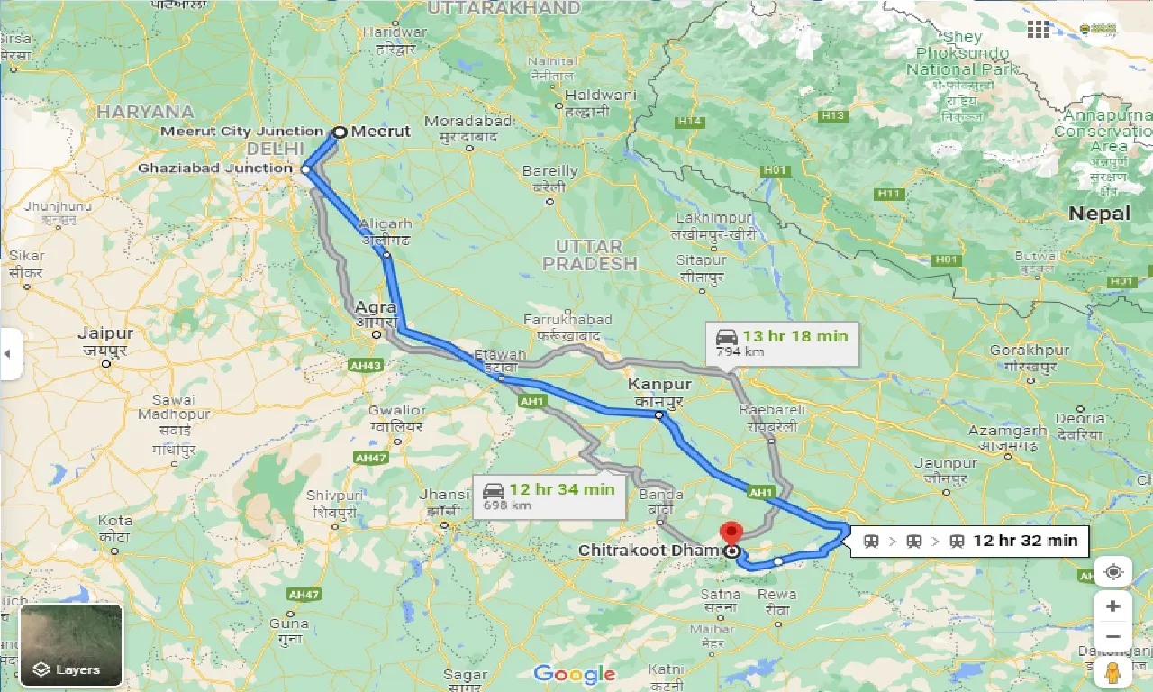 meerut-to-chitrakoot-dham-one-way