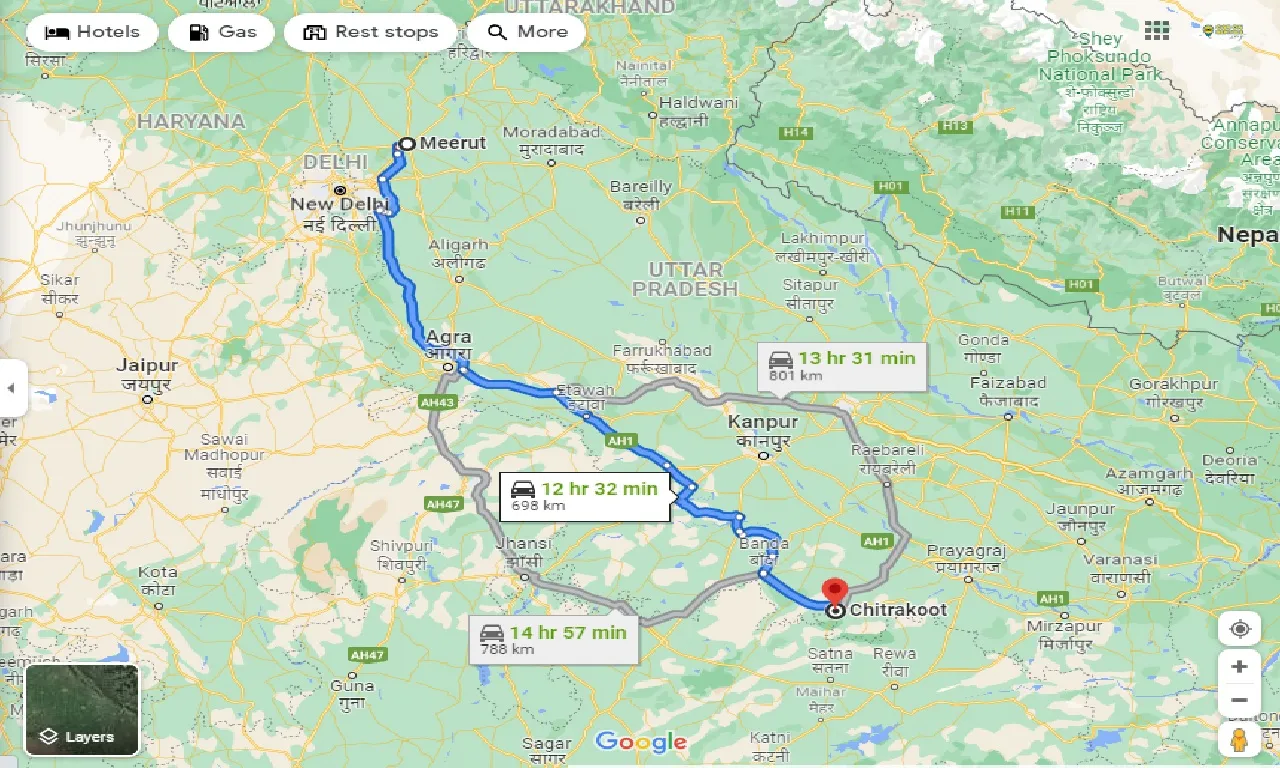meerut-to-chitrakoot-taxi