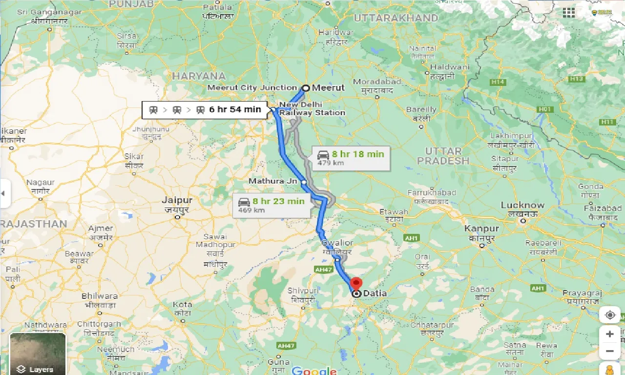 meerut-to-datia-taxi
