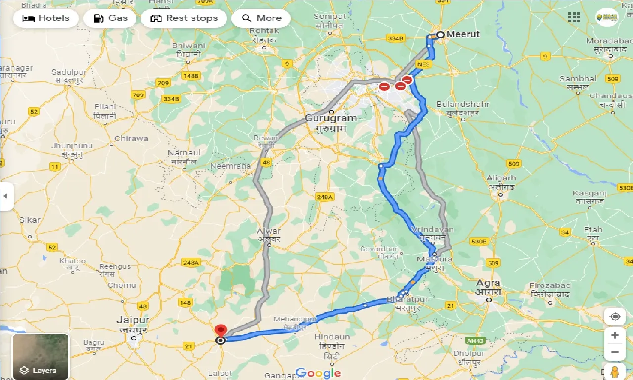 meerut-to-dausa-one-way