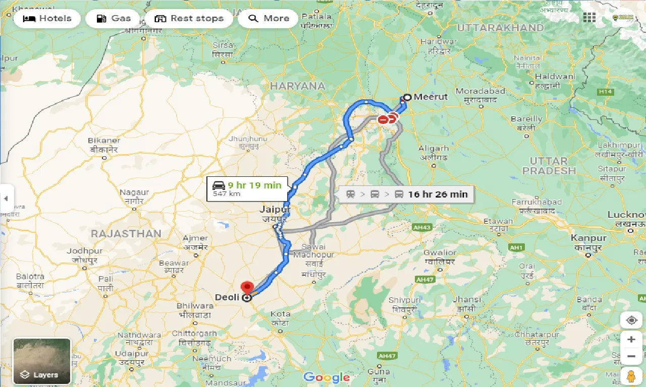 meerut-to-deoli-one-way