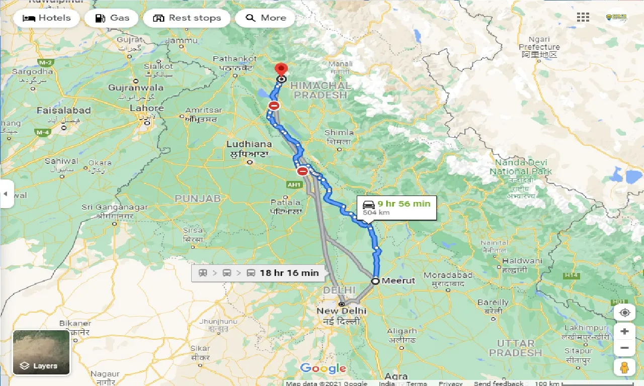 meerut-to-dharamshala-one-way