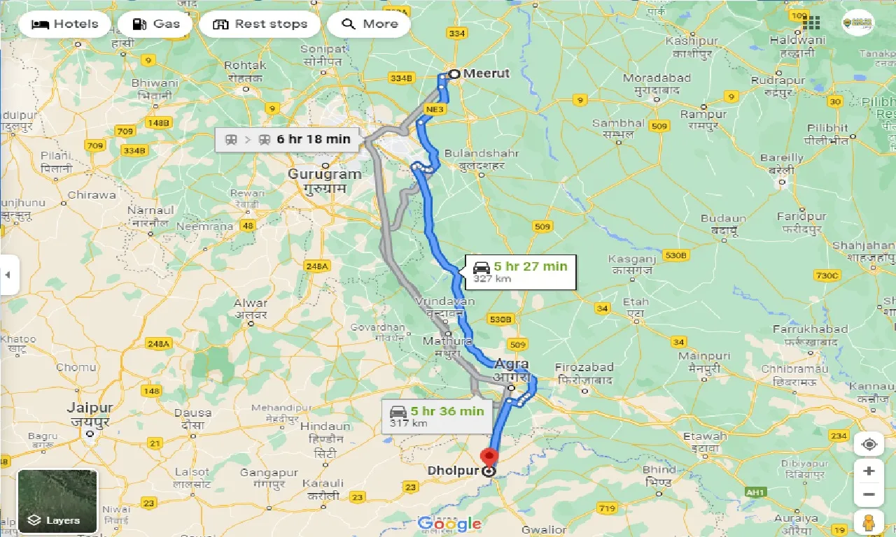 meerut-to-dholpur-taxi
