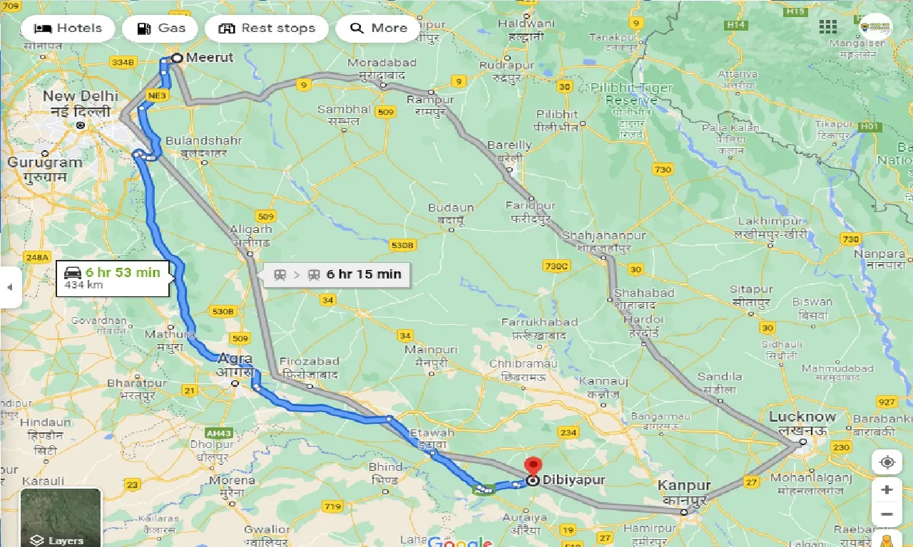 meerut-to-dibiyapur-one-way