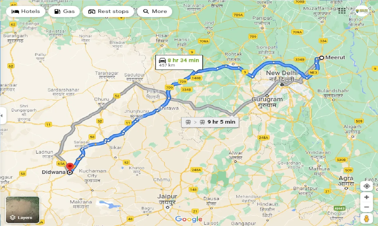 meerut-to-didwana-taxi