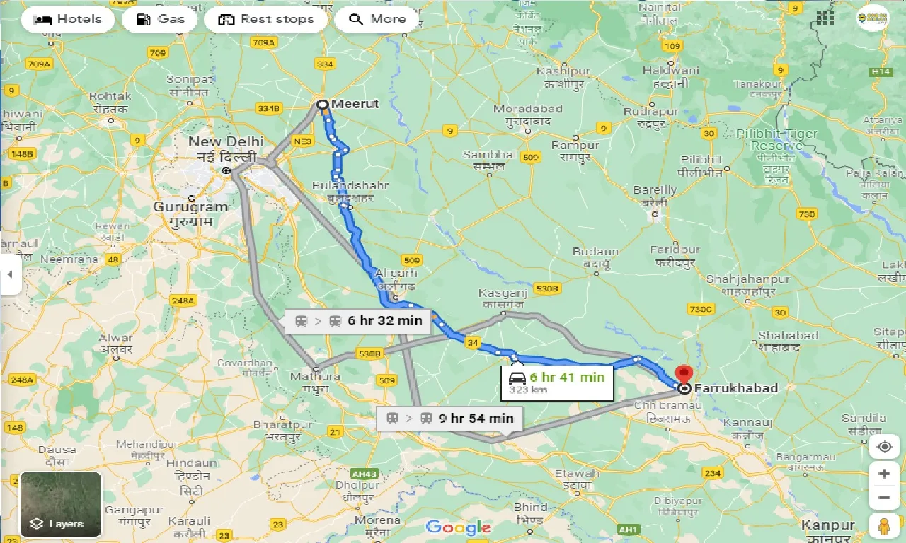 meerut-to-farrukhabad-taxi