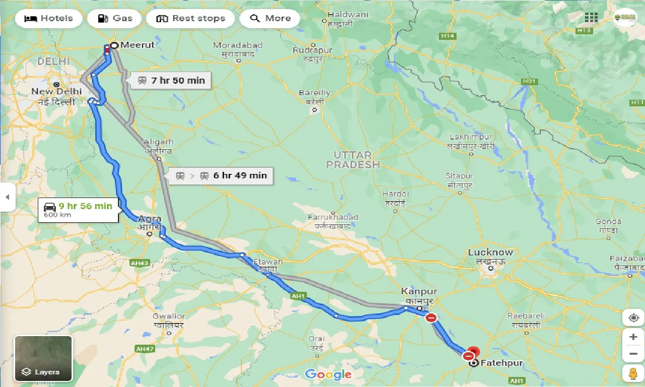 meerut-to-fatehpur-one-way