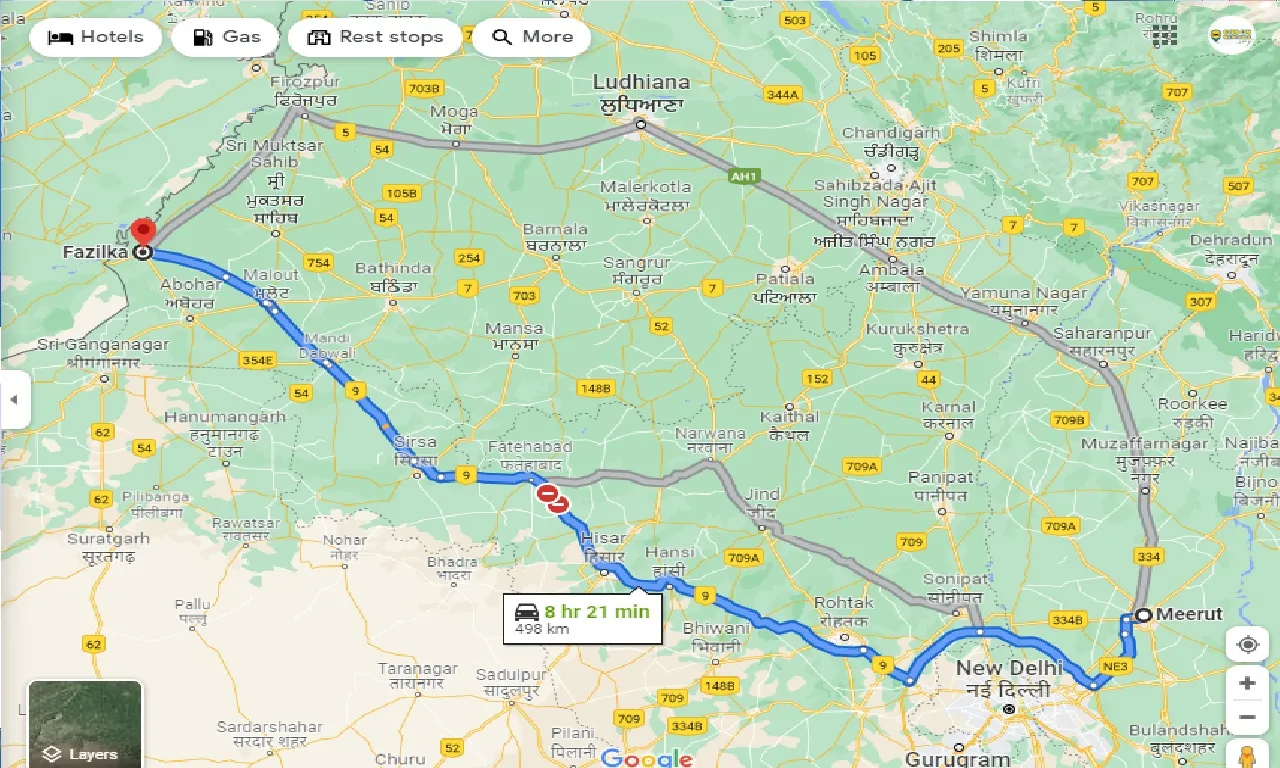 meerut-to-fazilka-one-way