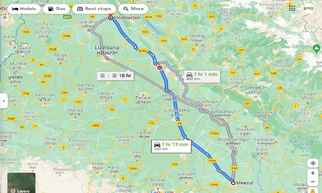 meerut-to-hoshiarpur-taxi