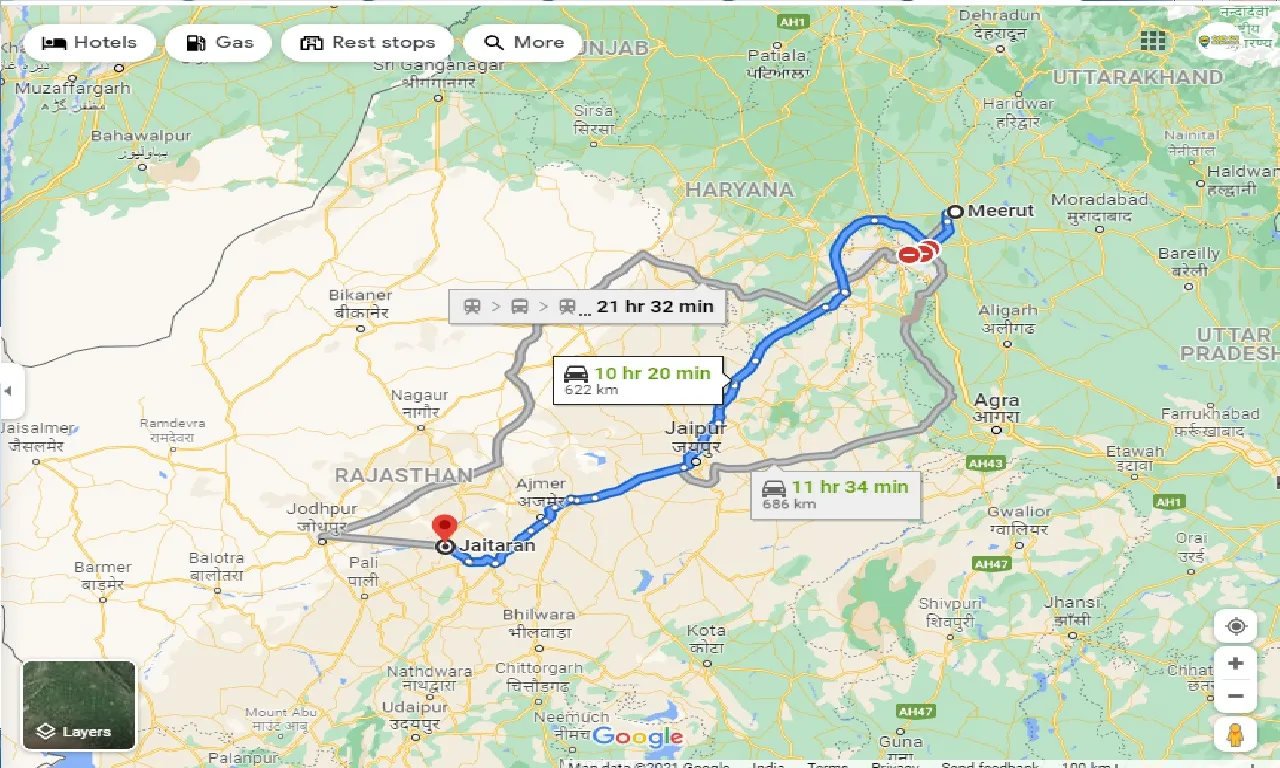 meerut-to-jaitaran-one-way