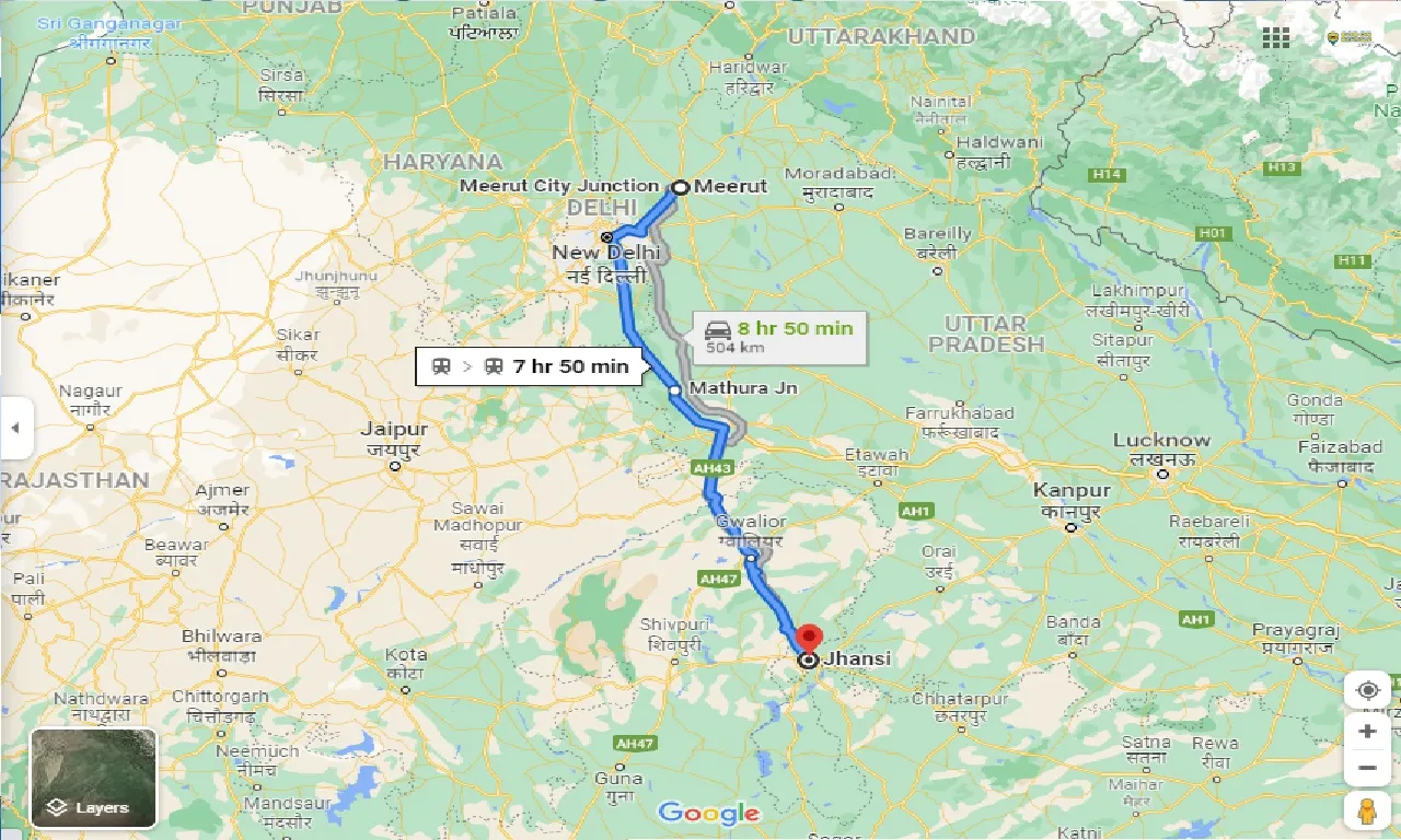 meerut-to-jhansi-one-way