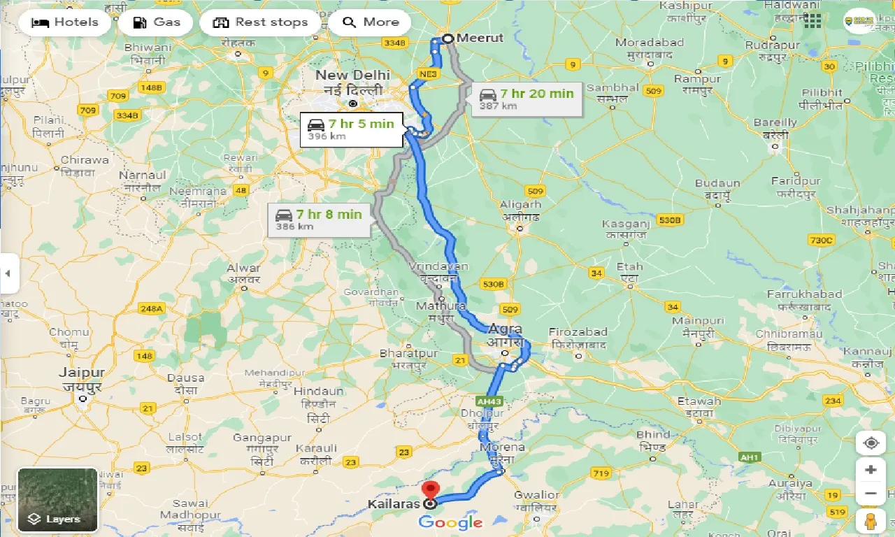 meerut-to-kailaras-one-way