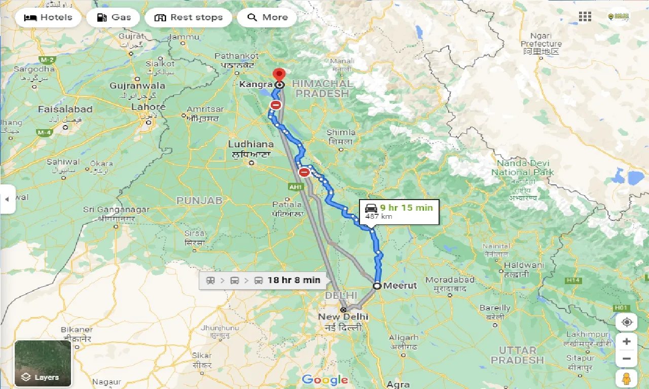 meerut-to-kangra-one-way