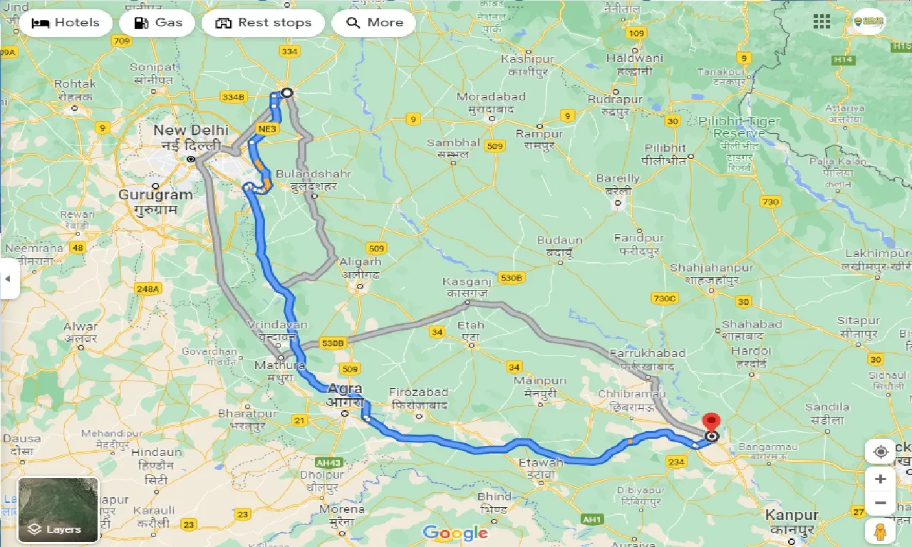 meerut-to-kannauj-taxi