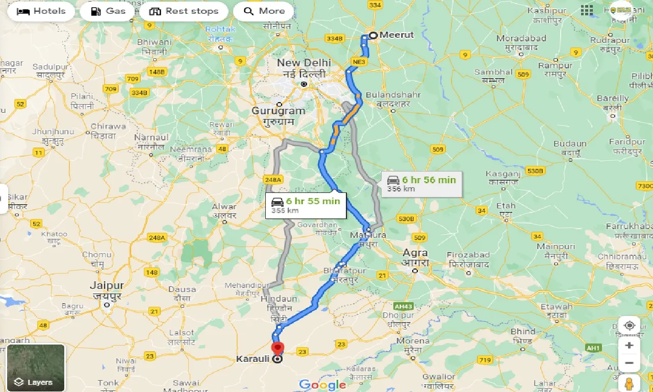 meerut-to-karauli-one-way
