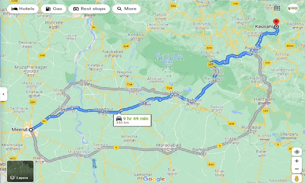 meerut-to-kausani-one-way