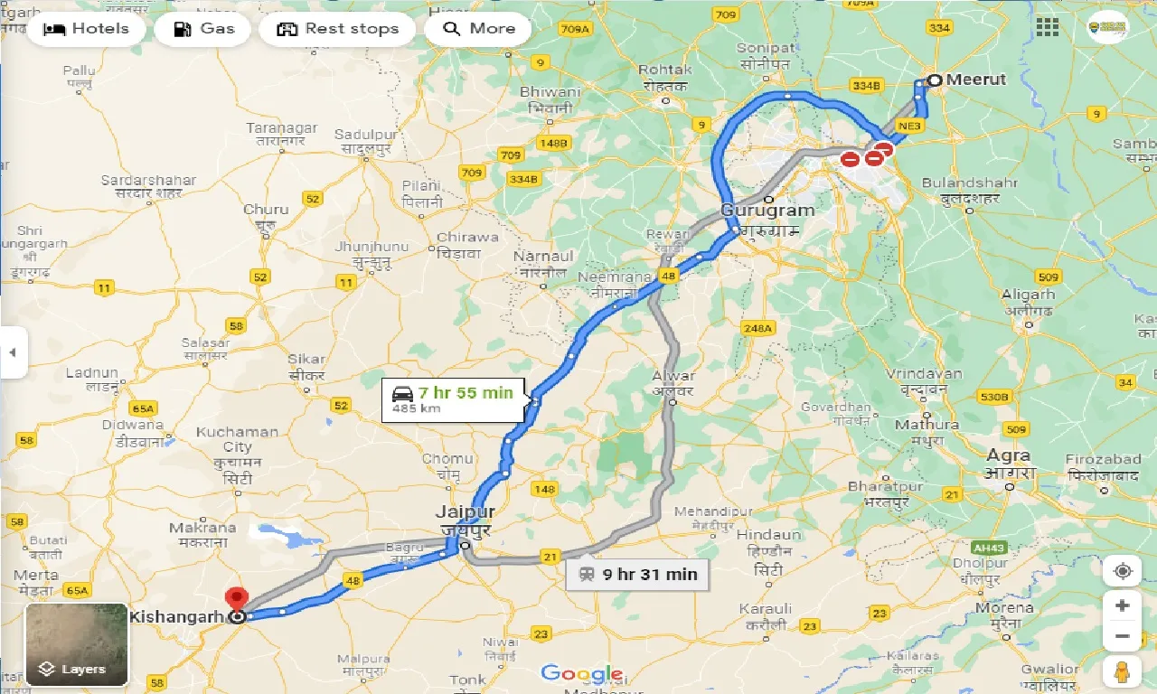 meerut-to-kishangarh-taxi